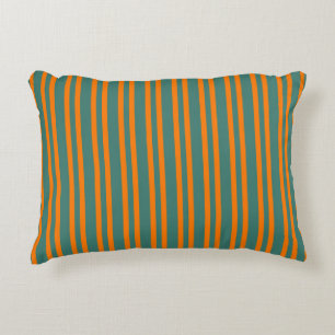Cojín Decorativo Rayas de color naranja y azul Seamless Pattern