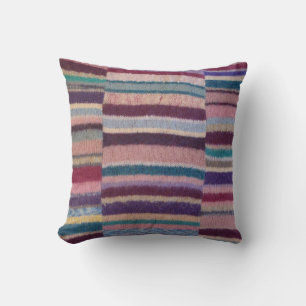 Cojín Decorativo rayas de colores de punto a mano vintage divertido