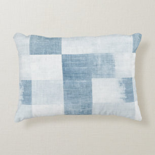 Cojín Decorativo Rayas de Jean de Denim Falso Azul Marino Blanco