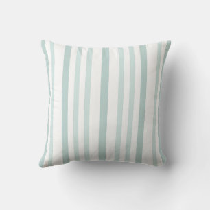 Cojín Decorativo Rayas de línea verde grisáceo gris sobre blanco