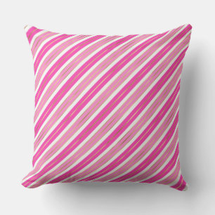 Cojín Decorativo Rayas de Navidad con Lámina de Pink y Plata con Es