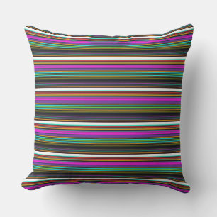 Cojín Decorativo Rayas de neón coloridas lindas
