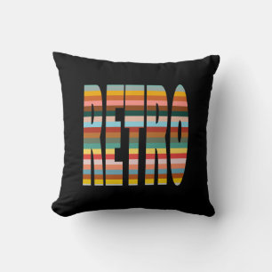 Cojín Decorativo Rayas de palabras retro coloridas