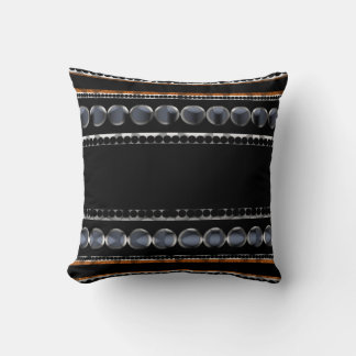 Cojín Decorativo Rayas de puntos modernas negro + gris