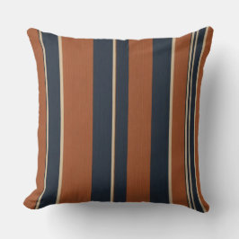 Cojín Decorativo rayas de textura azules y naranjas