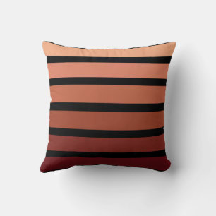 Cojín Decorativo Rayas de tonos rojos sobre negro