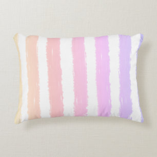 Cojín Decorativo Rayas de verano moradas de melocotón rosa