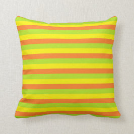 Cojín Decorativo Rayas del naranja, de la verde lima y del amarillo