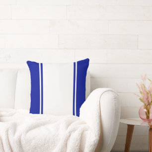 Cojín Decorativo Rayas Deportivas Anchas Blancas y Azules Marineras