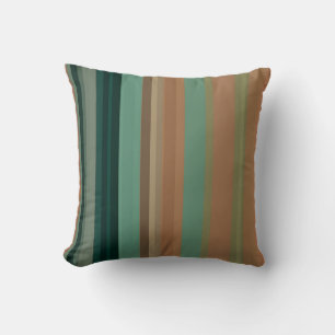 Cojín Decorativo Rayas Desérticas Vintage en Verde Acuático, Terrac