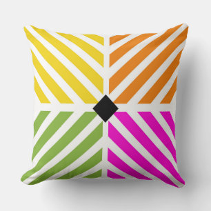 Cojín Decorativo Rayas diagonales arcoiris