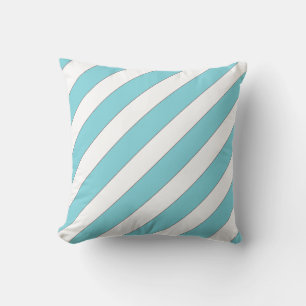 Cojín Decorativo rayas diagonales azul claro