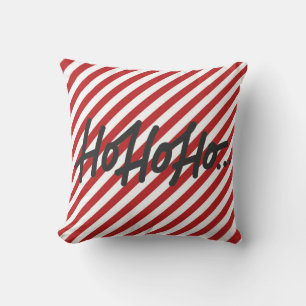 Cojín Decorativo Rayas diagonales blancas y rojas festivo navidad H