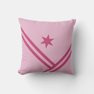 Cojín Decorativo Rayas diagonales rosa lilac estrella gráfica moder