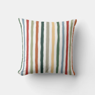 Cojín Decorativo Rayas dibujadas a mano en colores inspirados en el