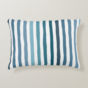 Cojín Decorativo Rayas dibujadas a mano en tonos azules