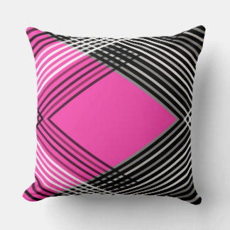 Cojín Decorativo Rayas entrelazadas en blanco y negro y gris sobre