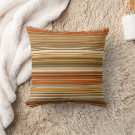 Cojín Decorativo Rayas flacas, óxido, Naranja quemado, marrón, cara