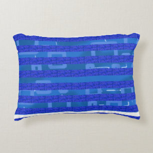 Cojín Decorativo Rayas Geométricas Azules Geniales