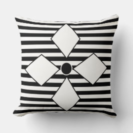 Cojín Decorativo Rayas geométricas de diamantes blancos geométricas