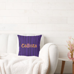 Cojín Decorativo Rayas góticas púrpura y negro
