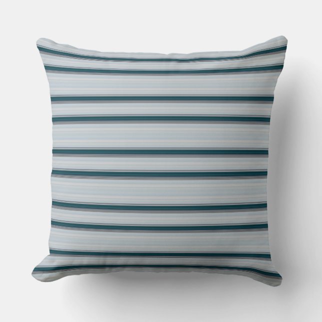 Cojín Decorativo Rayas grises azules (Anverso)