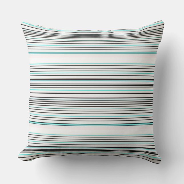 Cojín Decorativo Rayas grises de aqua lindas (Anverso)
