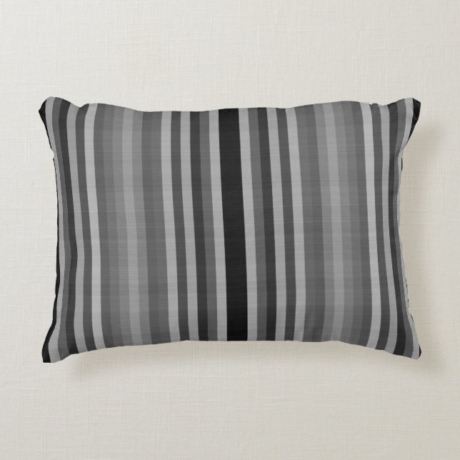 Cojín Decorativo Rayas grises negras (Anverso)