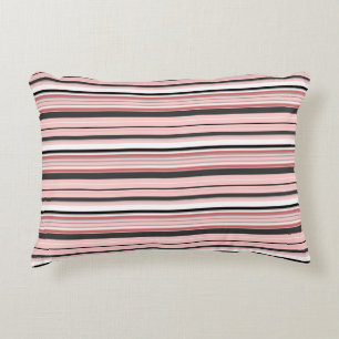 Cojín Decorativo Rayas grises rosadas lindas