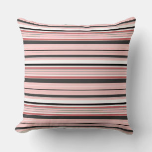 Cojín Decorativo Rayas grises rosadas lindas