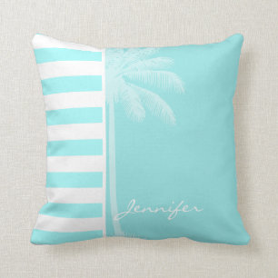 Cojín Decorativo Rayas horizontales Celeste; Palm