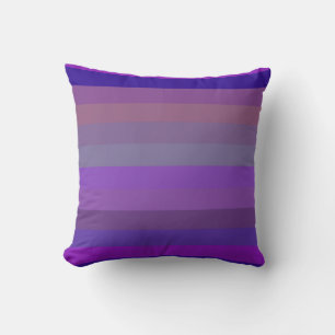 Cojín Decorativo Rayas horizontales de púrpura profundo y lavanda