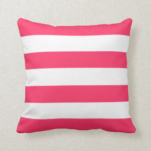 Cojín Decorativo Rayas horizontales rosadas de la sandía