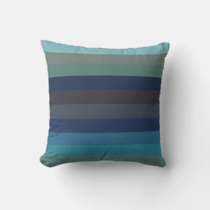Cojín Decorativo Rayas horizontales suaves de azul costero y taupe