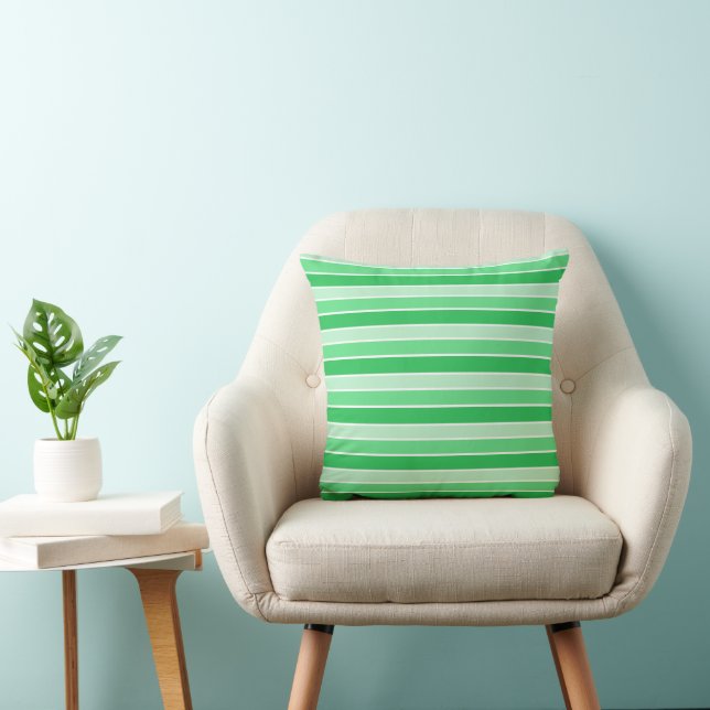 Cojín Decorativo Rayas Horizontales Verdes (Silla)