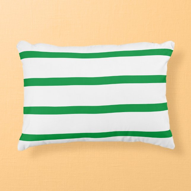 Cojín Decorativo Rayas Kelly Verde y Blanco Mínimo Amplio (Subido por el creador)