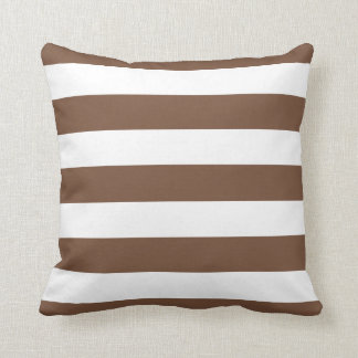 Cojín Decorativo Rayas marrones y blancas de chocolate moderno
