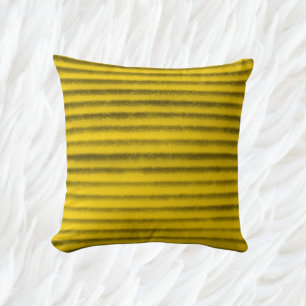 Cojín Decorativo Rayas modernas Carbón negro y amarillo