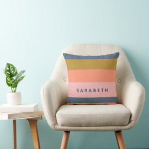 Cojín Decorativo Rayas modernas elegantes tonos tierra personalizad