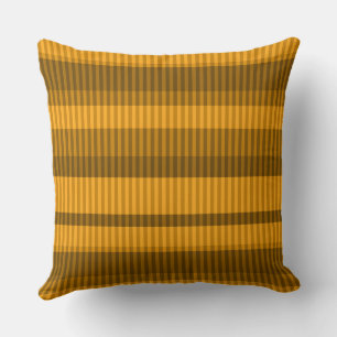 Cojín Decorativo rayas monocromáticas de color amarillo marrón