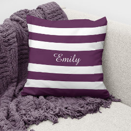 Cojín Decorativo Rayas Moradas Modernas Personalizadas