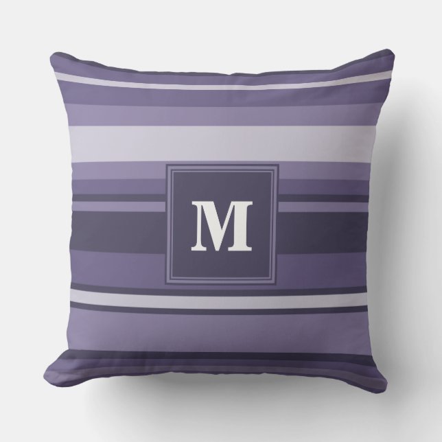 Cojín Decorativo Rayas moradas monográficas (Anverso)