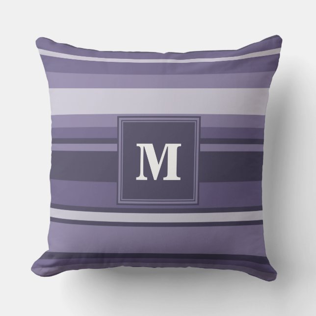 Cojín Decorativo Rayas moradas monográficas (Anverso)
