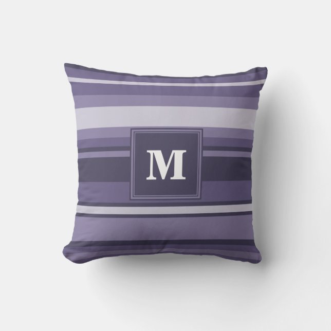 Cojín Decorativo Rayas moradas monográficas (Anverso)