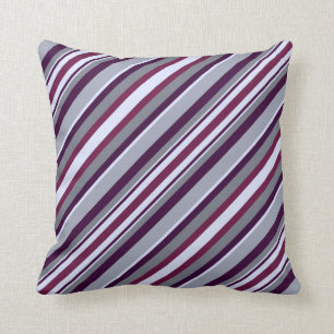 Cojín Decorativo Rayas moradas y grises