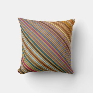Cojín Decorativo Rayas Multicolores y Ocres