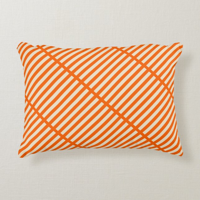 Cojín Decorativo Rayas naranjas (Anverso)
