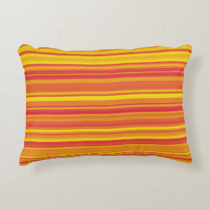 Cojín Decorativo Rayas Naranjas Rojas Amarillas