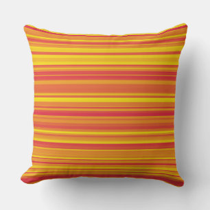 Cojín Decorativo Rayas Naranjas Rojas Amarillas