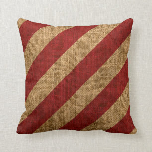 Cojín Decorativo Rayas náuticas en rojo rústico
